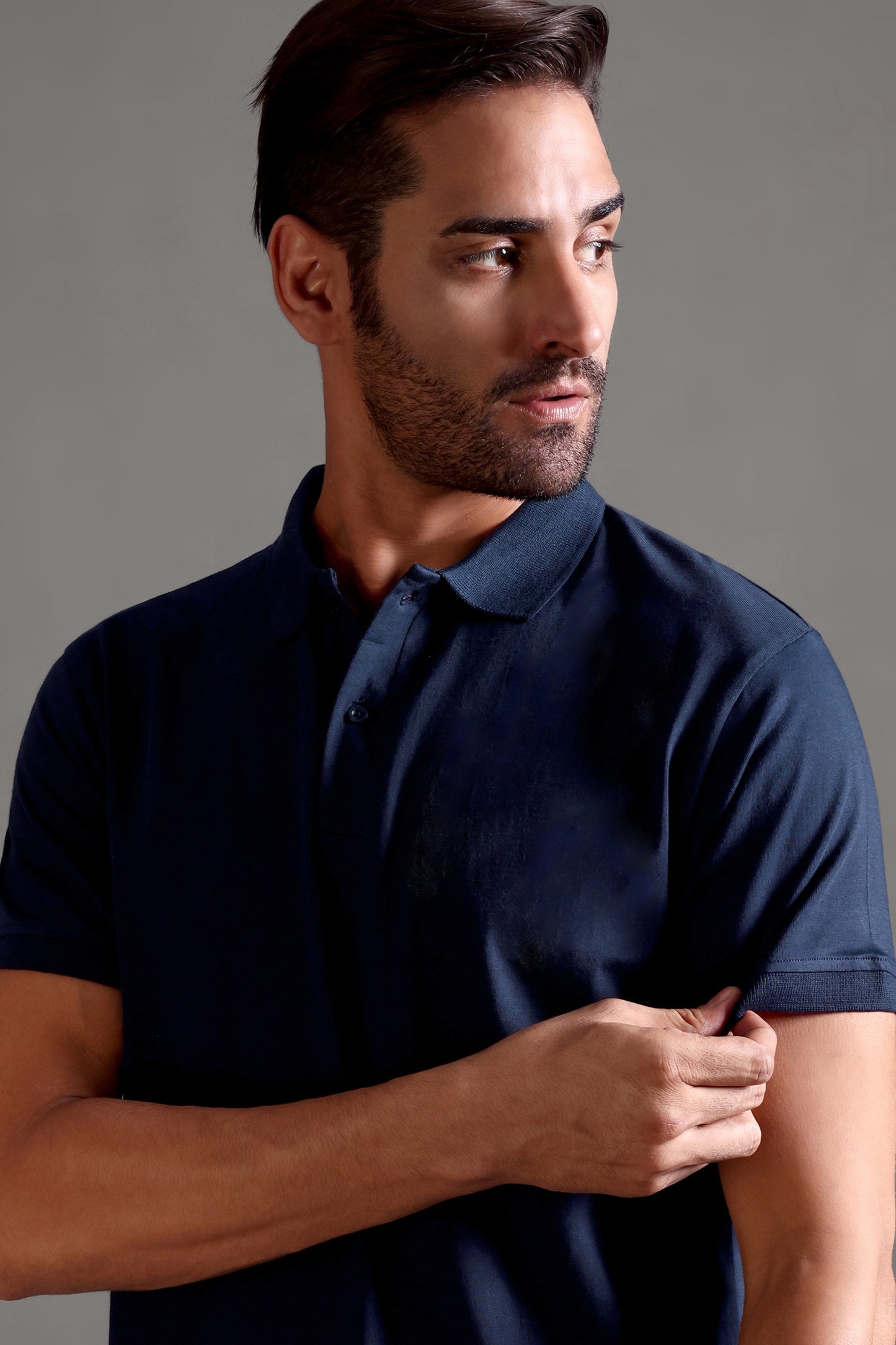 100% Pure Supima Cotton Polo - Night Fall (Navy) - String Scape