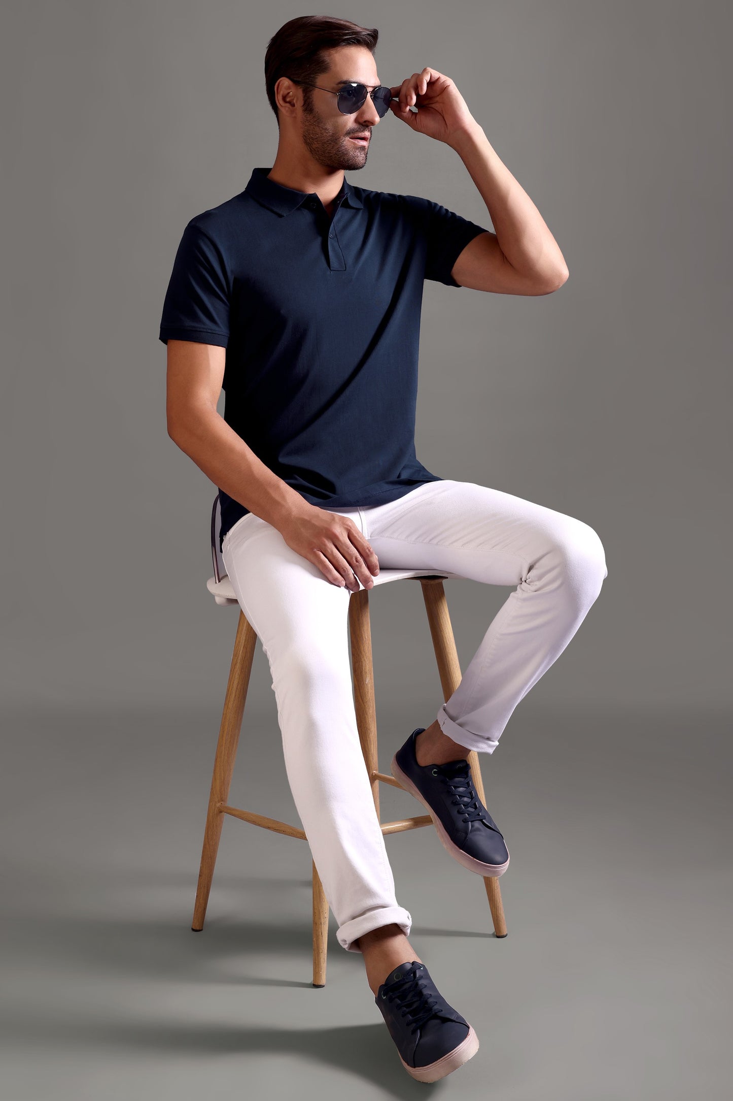 100% Pure Supima Cotton Polo - Night Fall (Navy) - String Scape