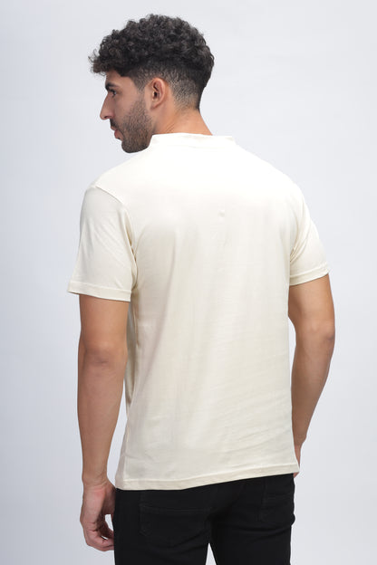 100% Pure Supima Cotton V Neck - Beach (Beige) - String Scape
