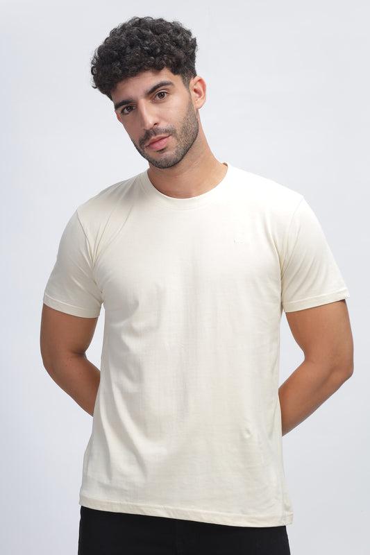 100% Pure Supima Cotton Crew Neck - Beach (Beige) - String Scape
