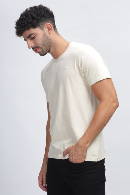 100% Pure Supima Cotton Crew Neck - Beach (Beige) - String Scape
