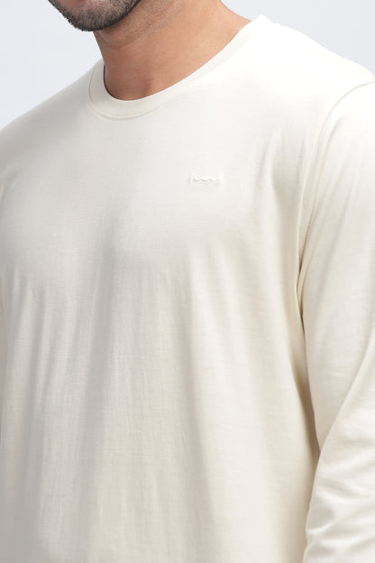 100% Pure Supima Cotton Crew Neck Full Sleeve - Beach (Beige) - String Scape