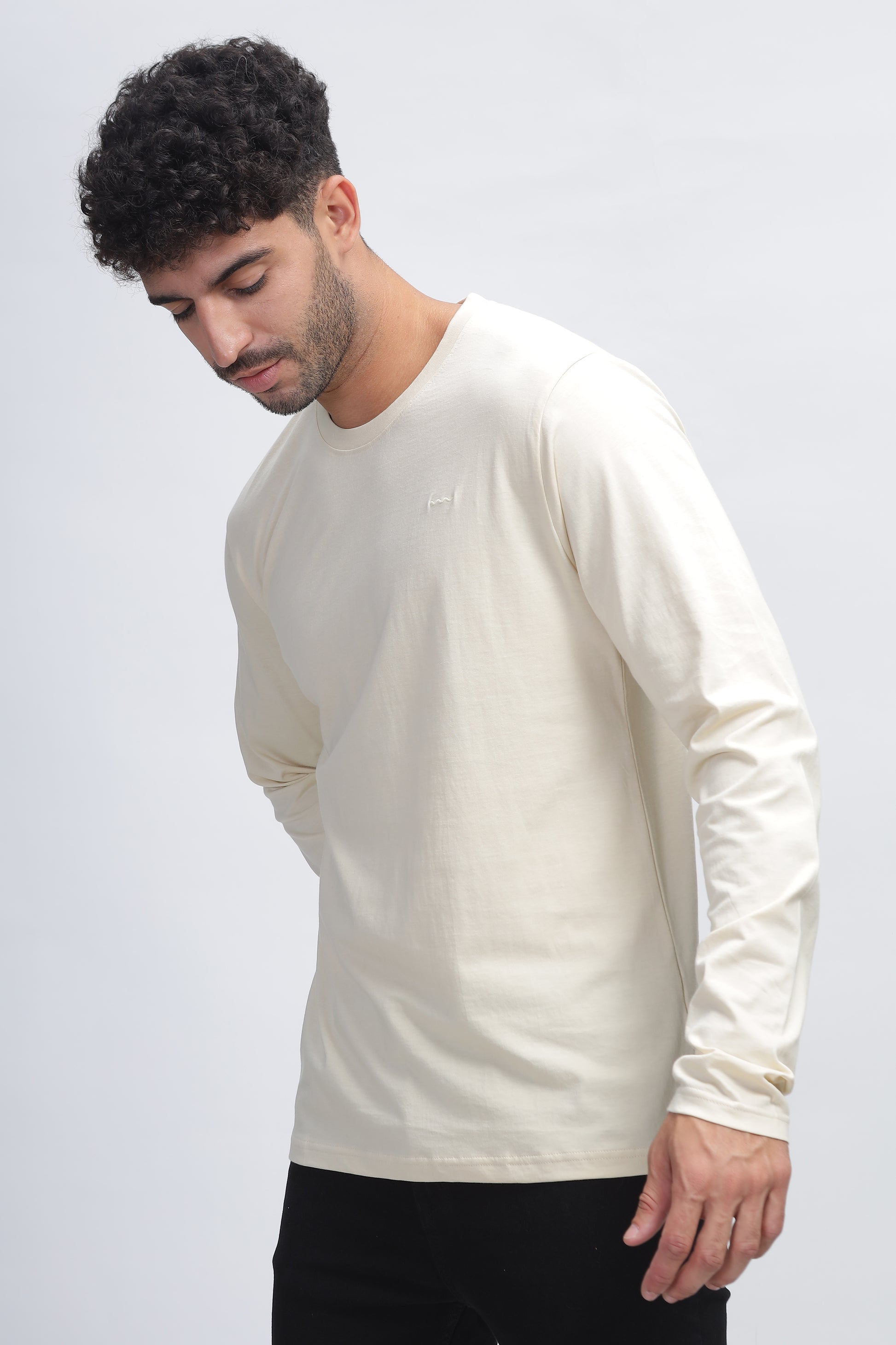 100% Pure Supima Cotton Crew Neck Full Sleeve - Beach (Beige) - String Scape