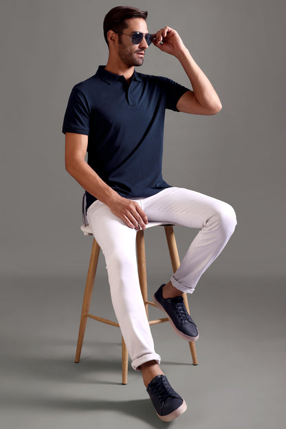 100% Pure Supima Cotton Polo - Night Fall (Navy) - String Scape