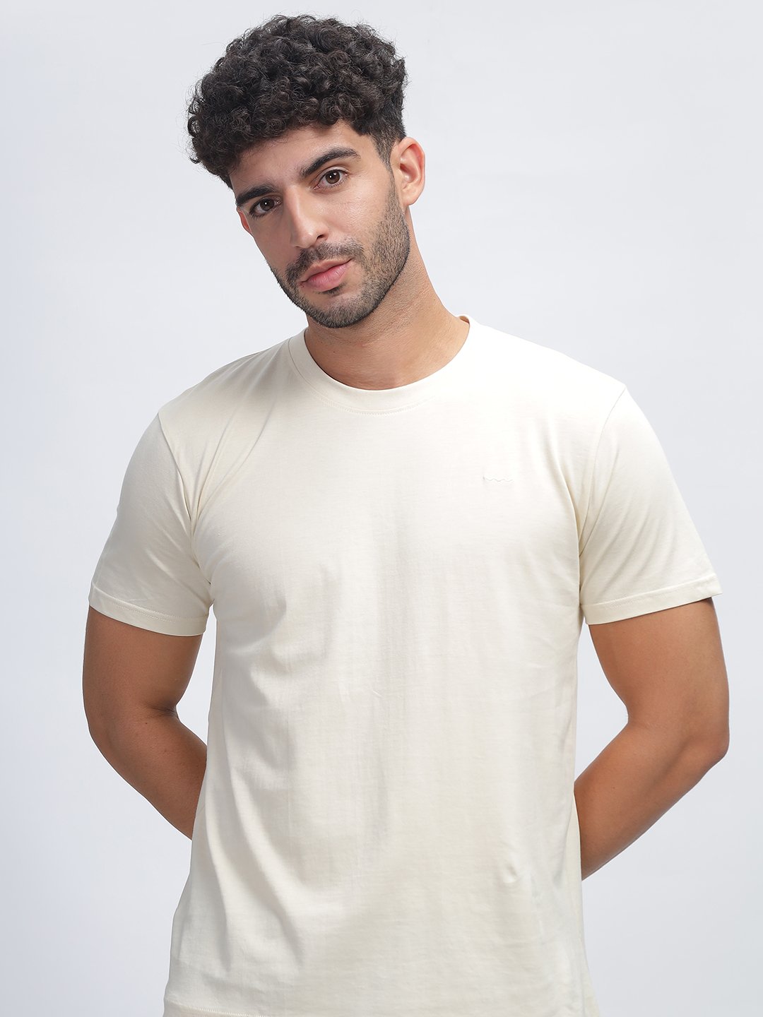 100% Pure Supima Cotton Crew Neck - Beach (Beige) - Image 1