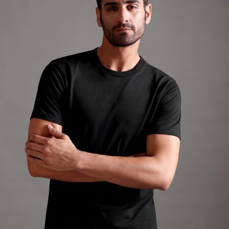 100% Pure Supima Cotton Crew Neck - Black