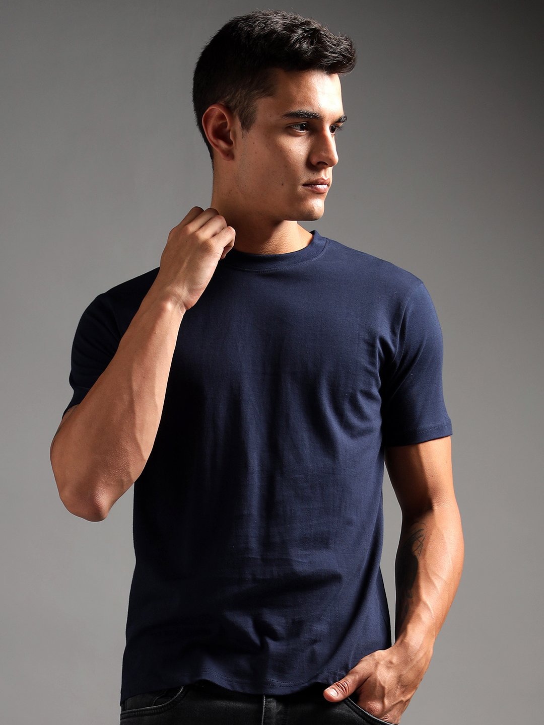 100% Pure Supima Cotton Crew Neck - Night Fall (Navy) - Image 1