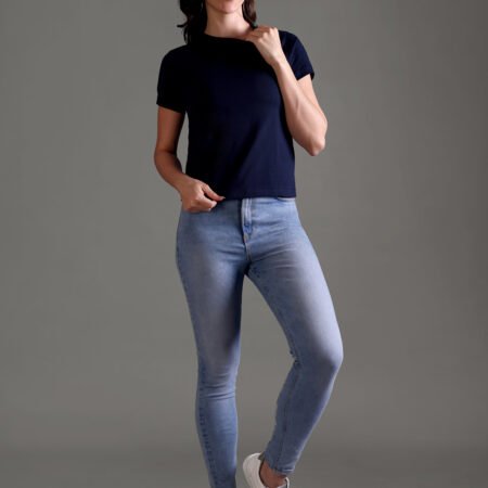 100% Pure Supima Cotton Crop Top - Night Fall (Navy) (W)