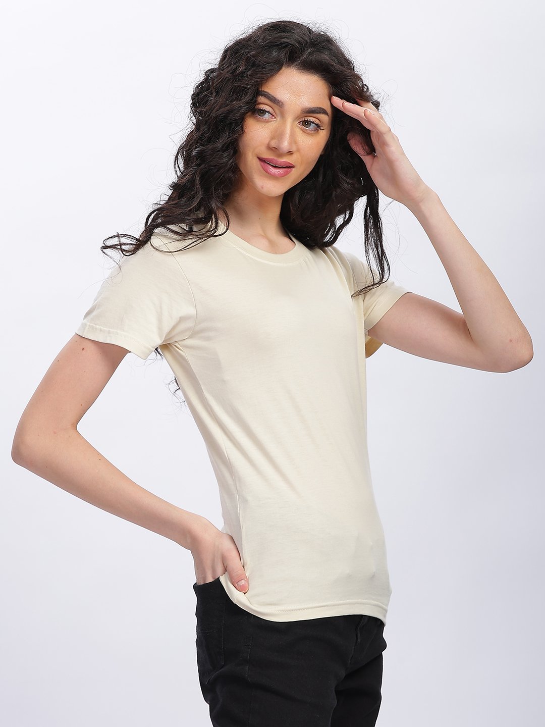 100% Pure Supima Cotton Crew Neck - Beach (Beige) (W) - Image 1
