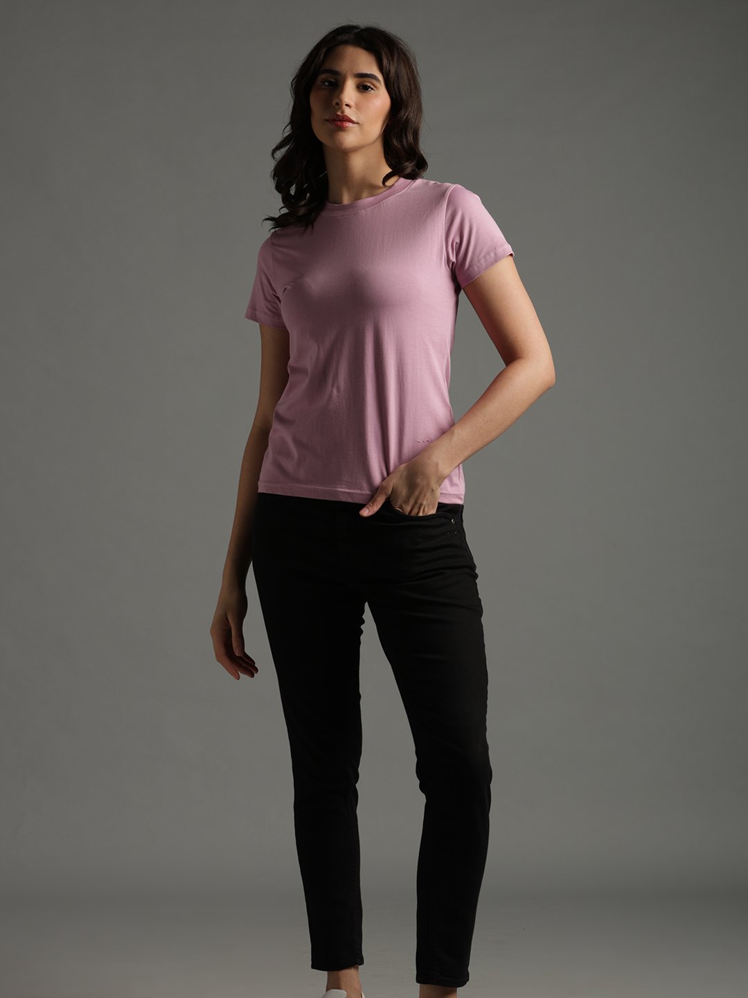 100% Pure Supima Cotton Crew Neck - Blush (W) - Image 1