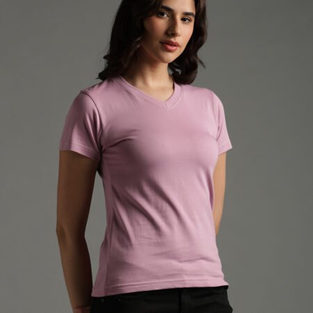 100% Pure Supima Cotton V Neck - Blush (W)