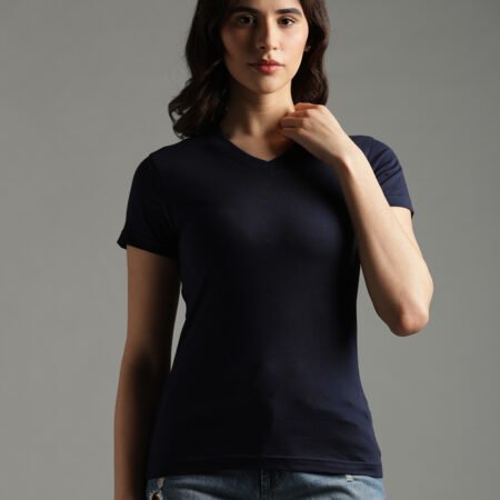 100% Pure Supima Cotton V Neck - Night Fall (Navy) (W)
