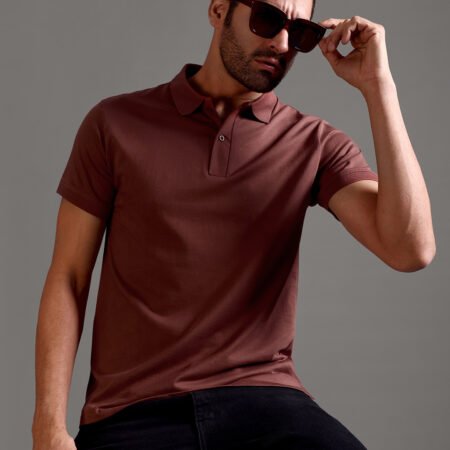 100% Pure Supima Cotton Polo - Rust (Deep Maroon) - Image 1