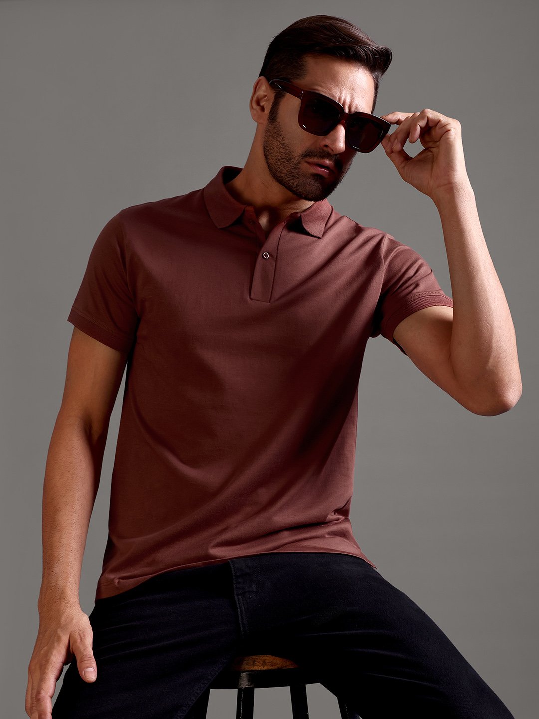 100% Pure Supima Cotton Polo - Rust (Deep Maroon) - Image 1