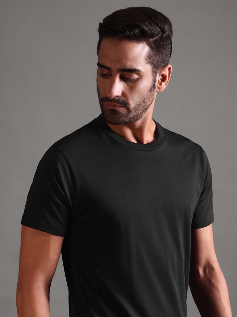 100% Pure Supima Cotton Crew Neck - Black