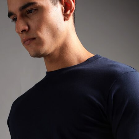 100% Pure Supima Cotton Crew Neck - Night Fall (Navy) - Image 2