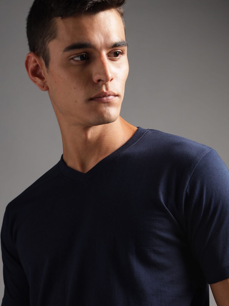 100% Pure Supima Cotton V Neck - Night Fall (Navy)
