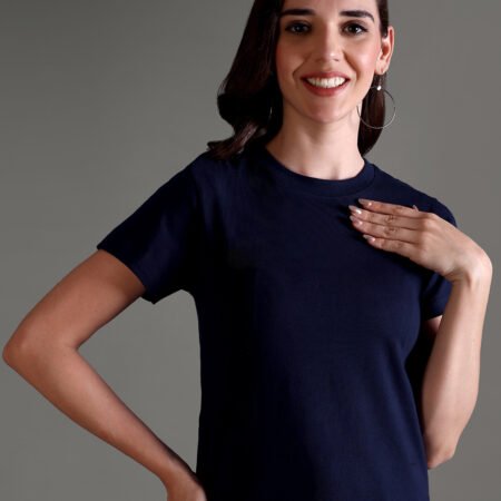 100% Pure Supima Cotton Crop Top - Night Fall (Navy) (W) - Image 2