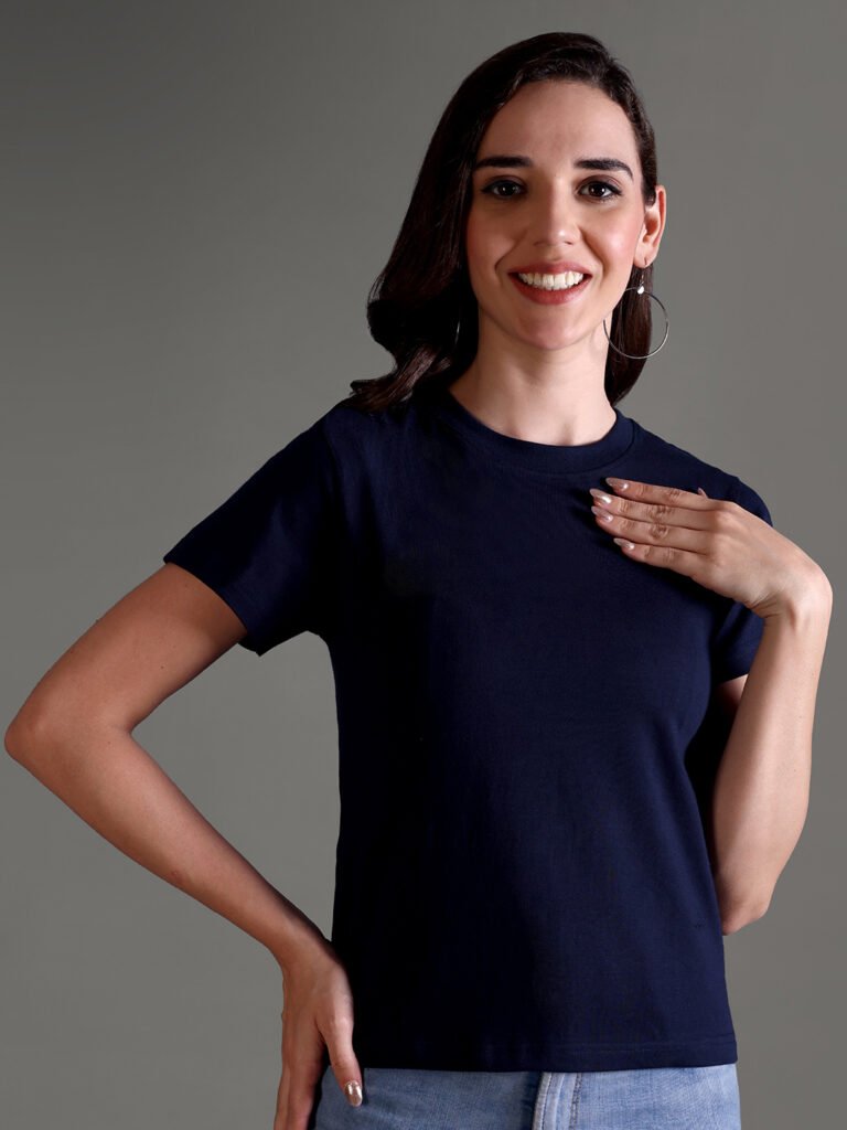 100% Pure Supima Cotton Crop Top - Night Fall (Navy) (W)