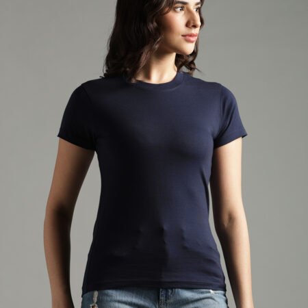 100% Pure Supima Cotton Crew Neck - Night Fall (Navy) (W) - Image 2