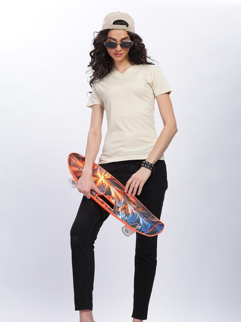 100% Pure Supima Cotton V Neck - Beach (Beige) (W)