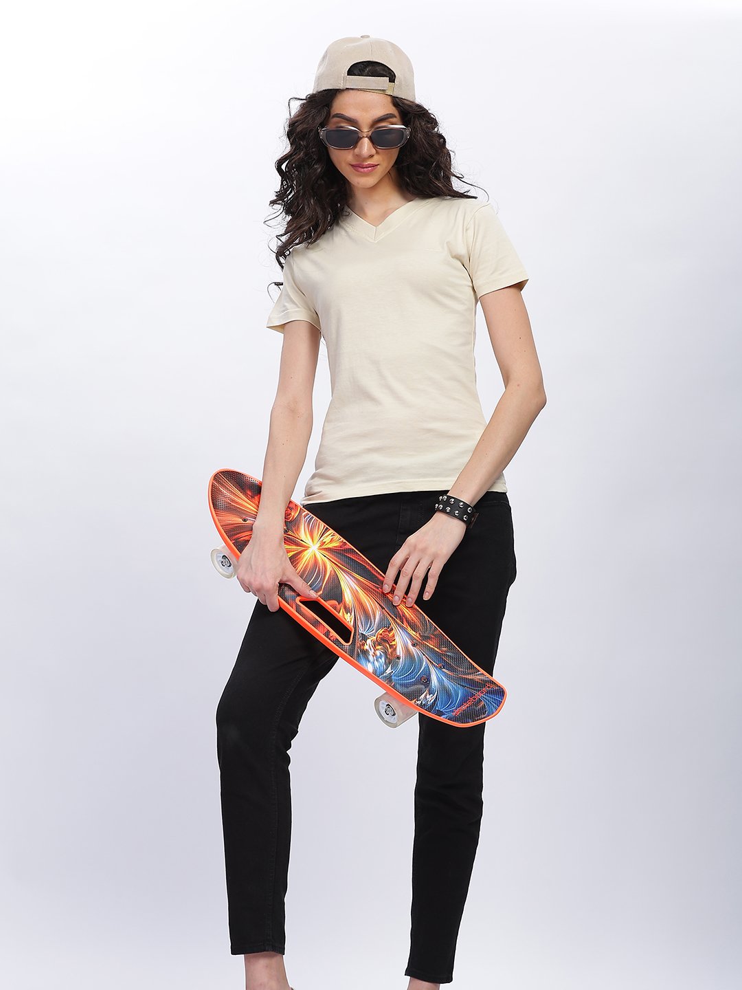100% Pure Supima Cotton V Neck - Beach (Beige) (W) - Image 2
