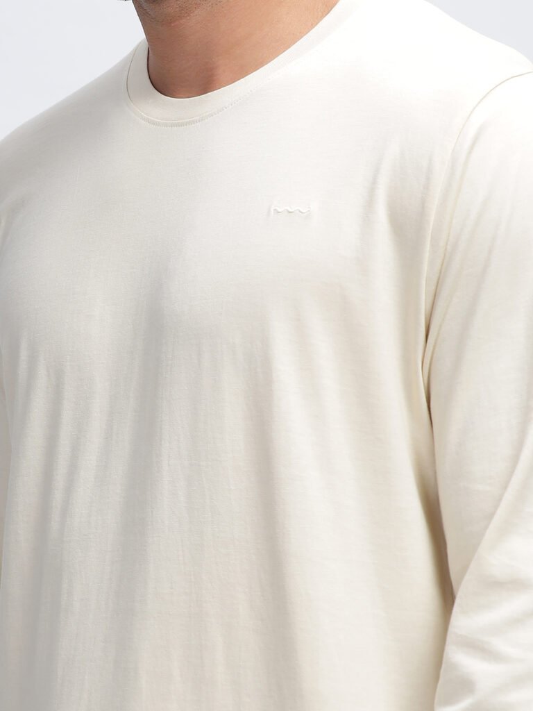 100% Pure Supima Cotton Crew Neck Full Sleeve - Beach (Beige)