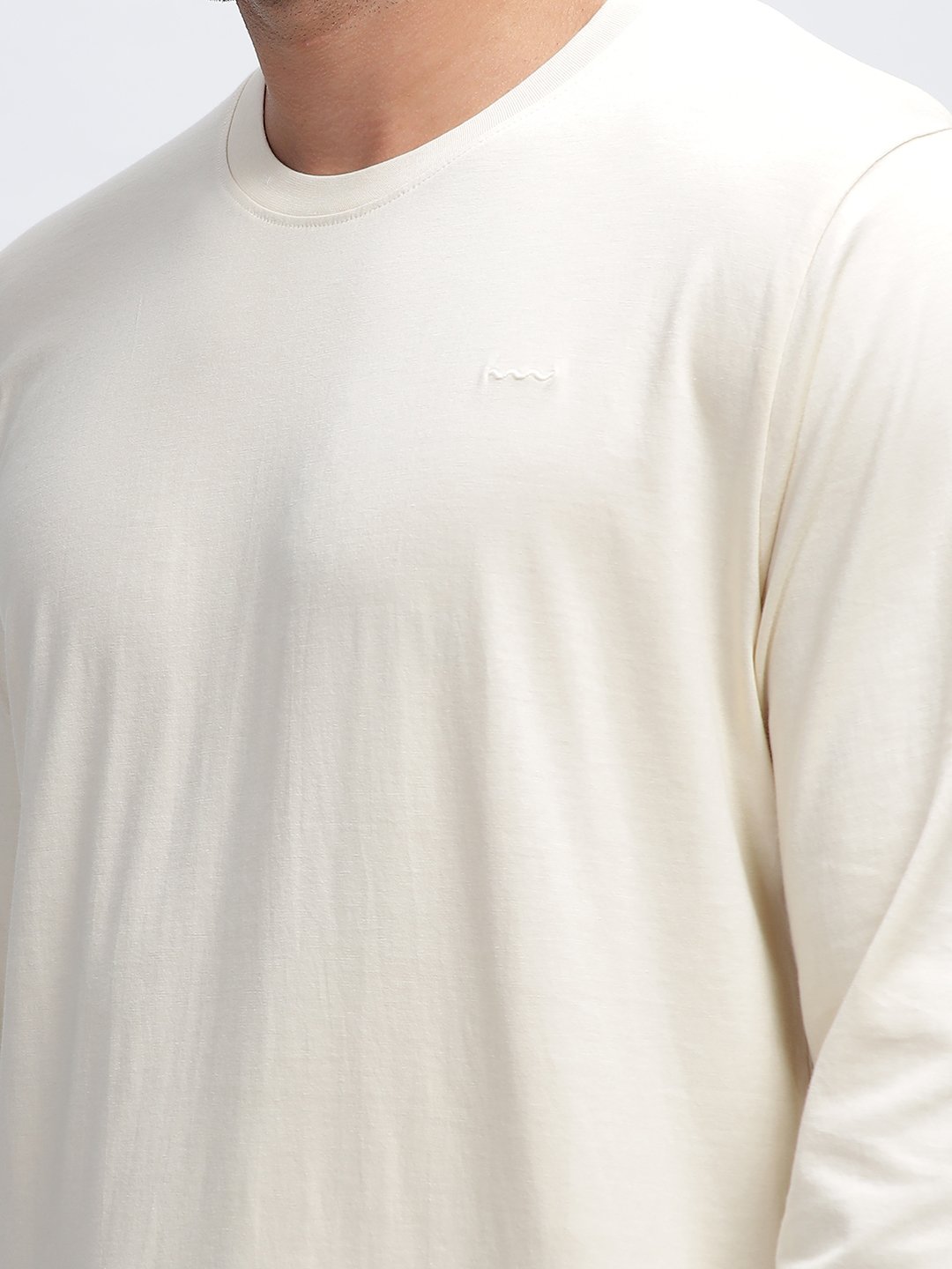 100% Pure Supima Cotton Crew Neck Full Sleeve - Beach (Beige) - Image 2