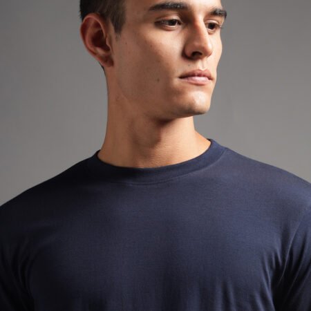 100% Pure Supima Cotton Crew Neck Full Sleeve - Night Fall (Navy) - Image 2