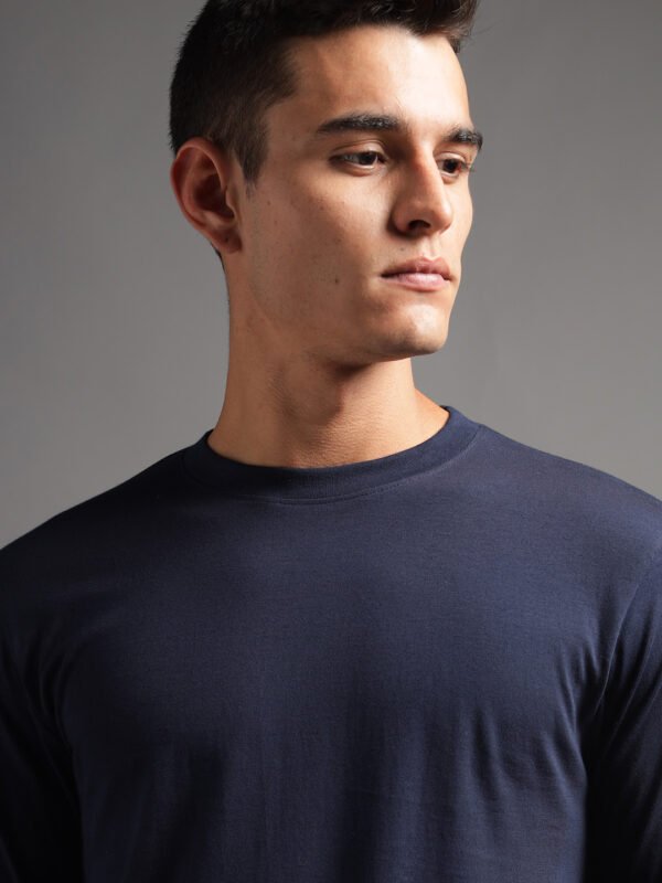 100% Pure Supima Cotton Crew Neck Full Sleeve - Night Fall (Navy)