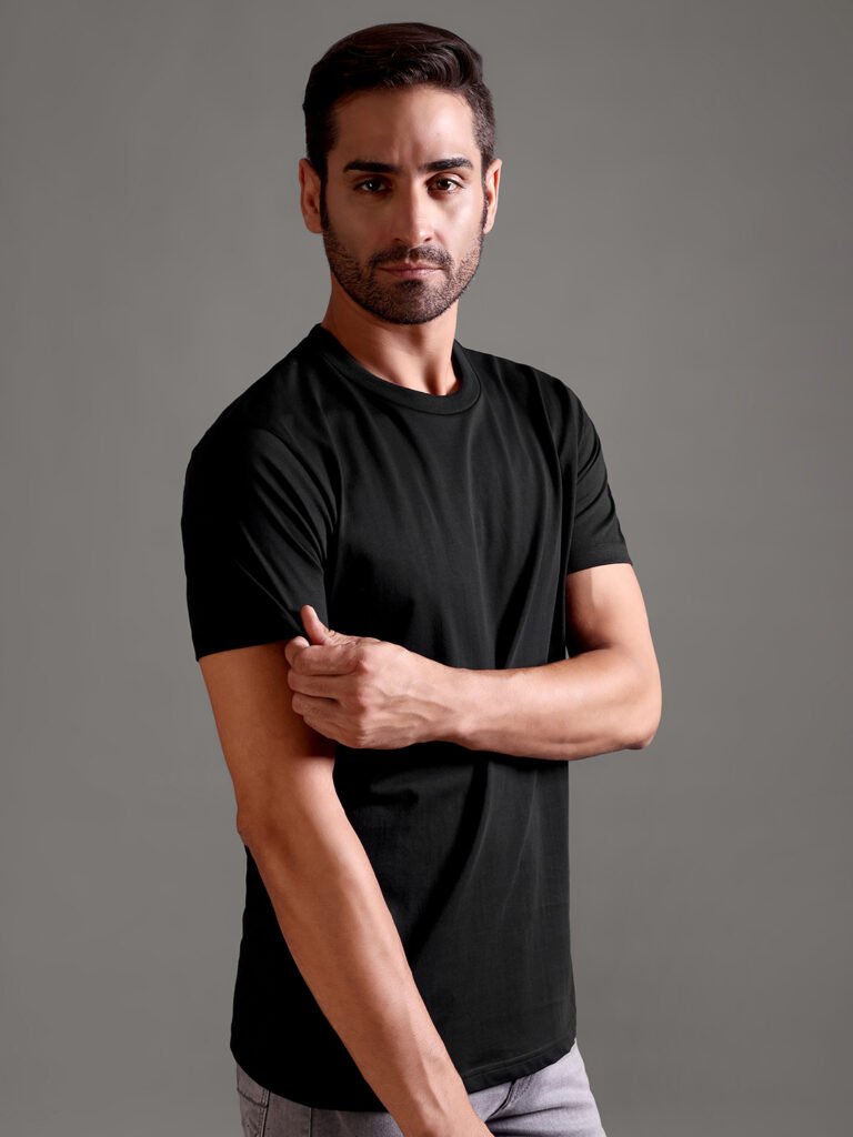 100% Pure Supima Cotton Crew Neck - Black