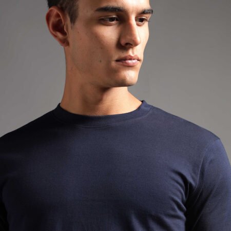 100% Pure Supima Cotton Crew Neck - Night Fall (Navy) - Image 3