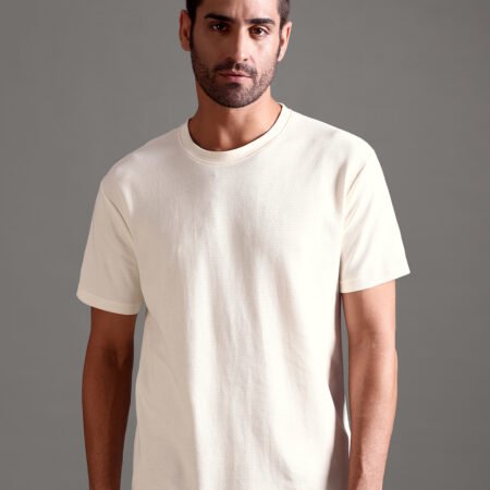 Eyelet Waffle Textured Crew Neck - Off White - Image 4
