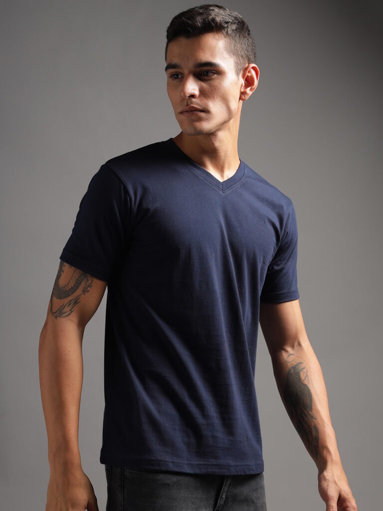 100% Pure Supima Cotton V Neck - Night Fall (Navy)