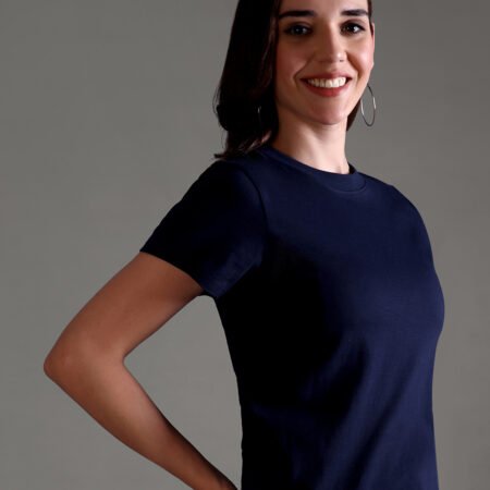 100% Pure Supima Cotton Crop Top - Night Fall (Navy) (W) - Image 3