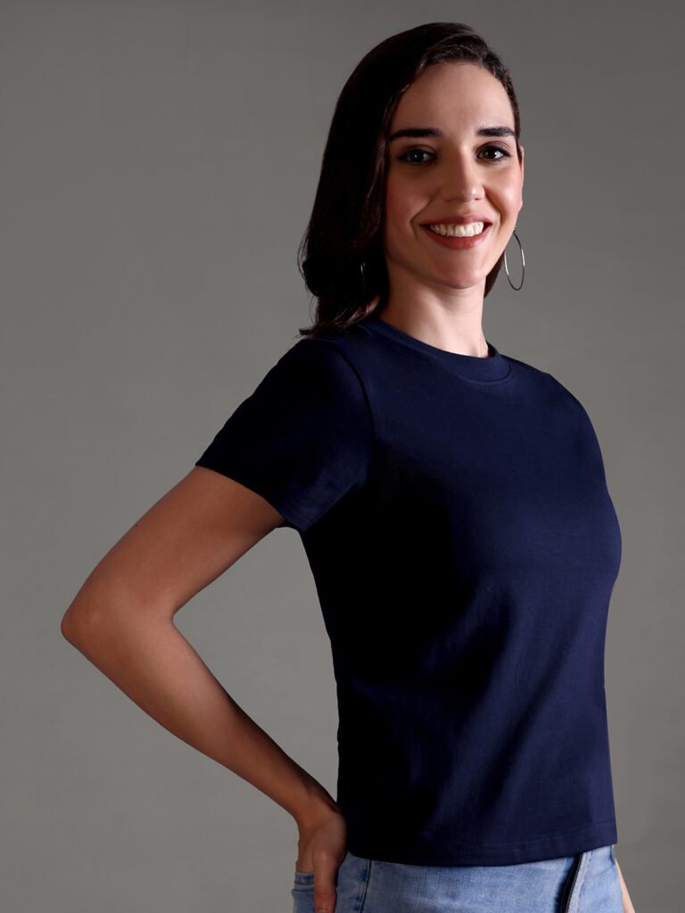 100% Pure Supima Cotton Crop Top - Night Fall (Navy) (W)