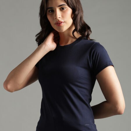 100% Pure Supima Cotton Crew Neck - Night Fall (Navy) (W) - Image 3