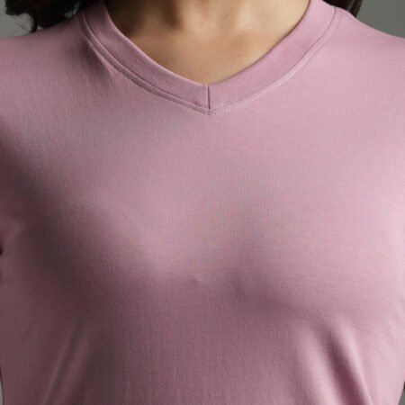 100% Pure Supima Cotton V Neck - Blush (W) - Image 3