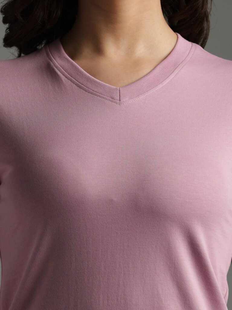 100% Pure Supima Cotton V Neck - Blush (W)