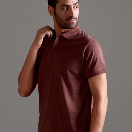 100% Pure Supima Cotton Polo - Rust (Deep Maroon) - Image 3