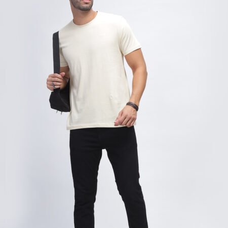 100% Pure Supima Cotton Crew Neck - Beach (Beige) - Image 4