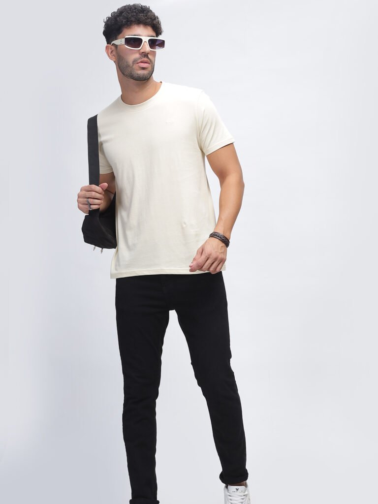 100% Pure Supima Cotton Crew Neck - Beach (Beige)