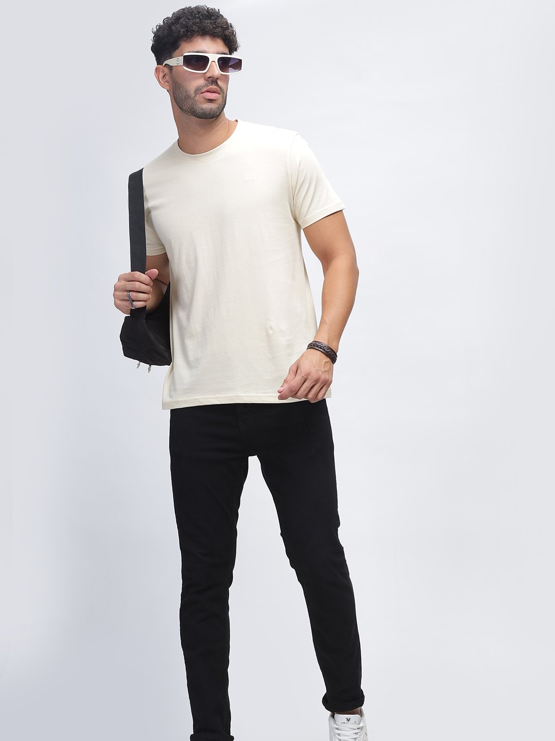 100% Pure Supima Cotton Crew Neck - Beach (Beige) - Image 4