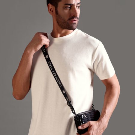 Eyelet Waffle Textured Crew Neck - Off White - Image 5