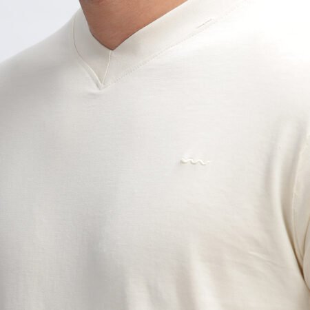 100% Pure Supima Cotton V Neck - Beach (Beige) - Image 4