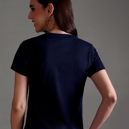 100% Pure Supima Cotton Crop Top - Night Fall (Navy) (W) - Image 4