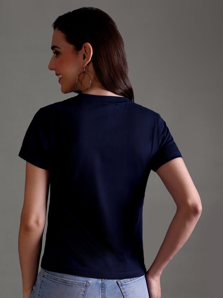 100% Pure Supima Cotton Crop Top - Night Fall (Navy) (W)