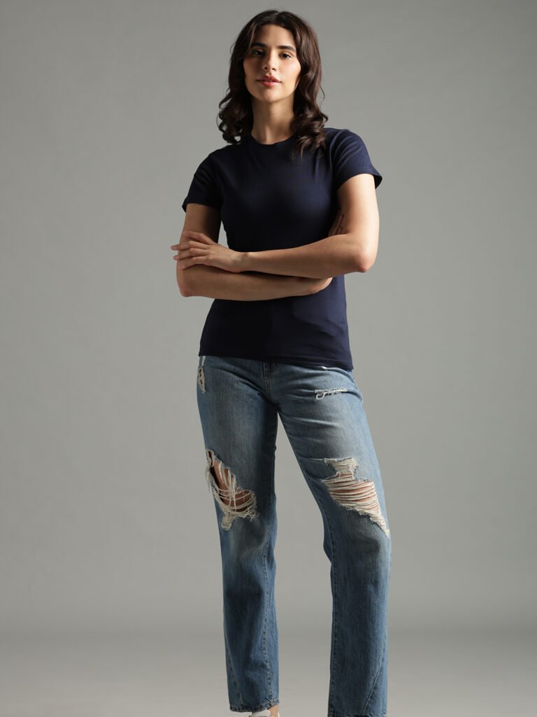 100% Pure Supima Cotton Crew Neck - Night Fall (Navy) (W)