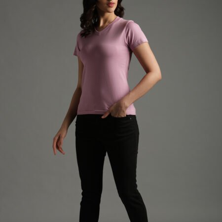 100% Pure Supima Cotton V Neck - Blush (W) - Image 4