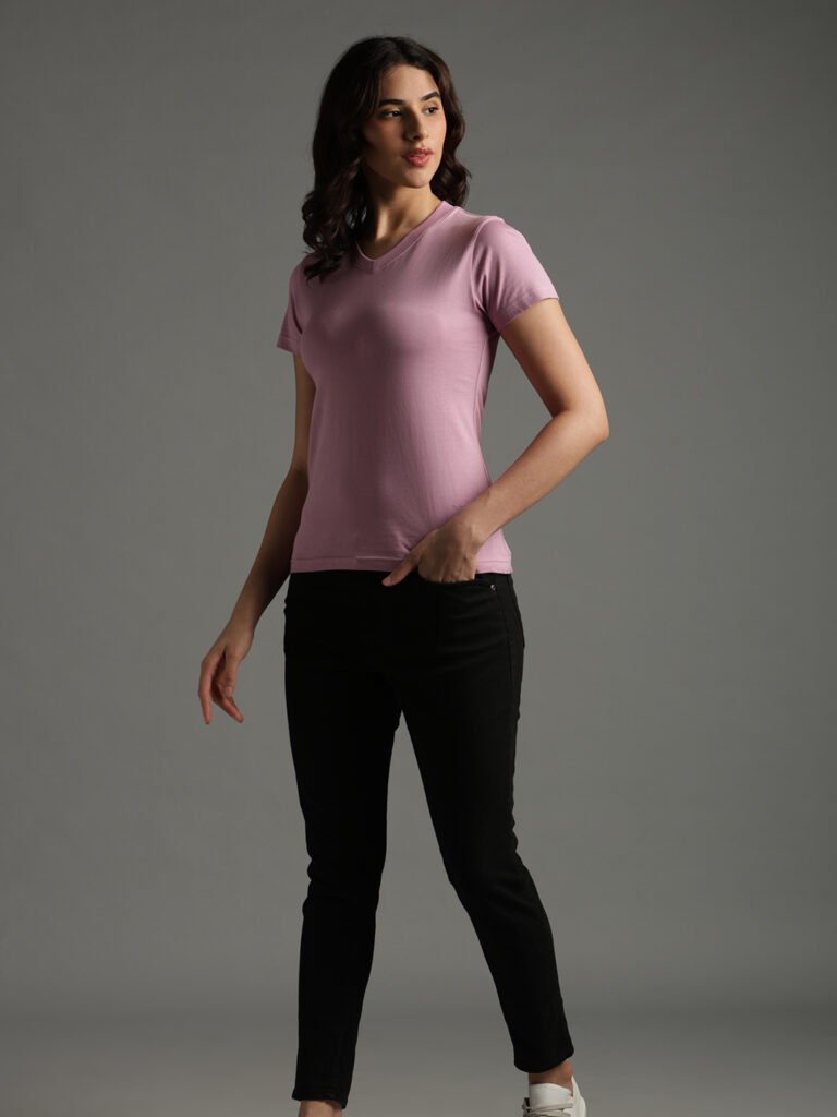 100% Pure Supima Cotton V Neck - Blush (W)